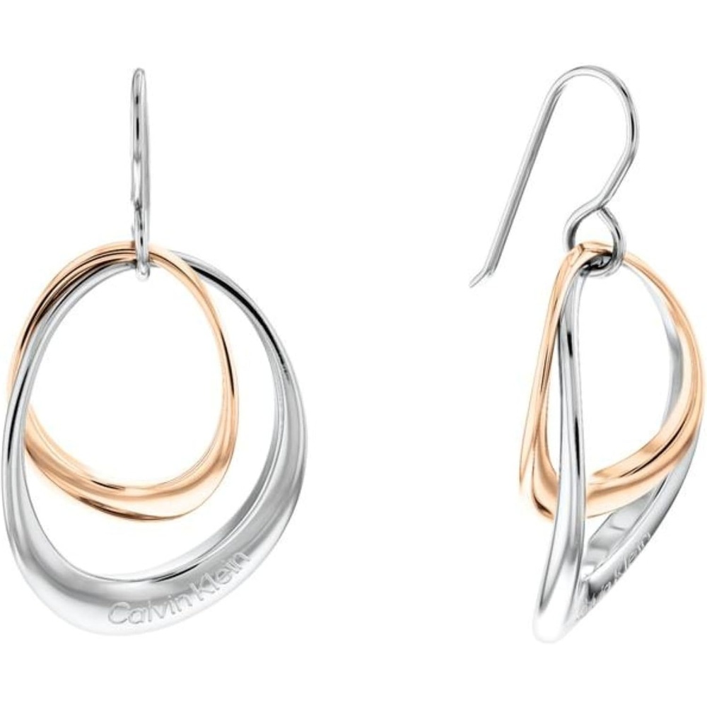 image:imageCalvin Klein Womens Fishy Earrings Distinctive Contours in Polished Finish for Elegant StyleTwo Tone