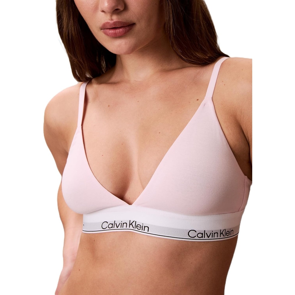image:imageCalvin Klein Womens Icon Cotton Modal Lightly Lined Triangle BraletteCradle Pink