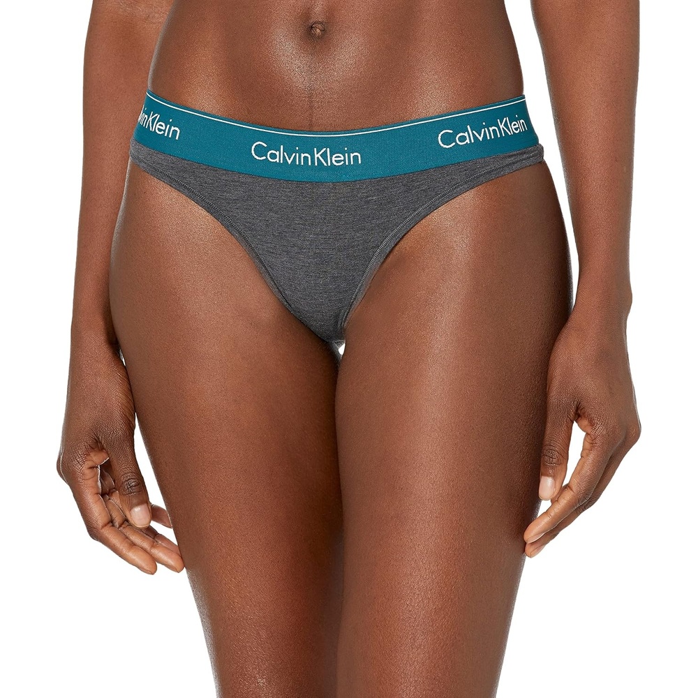 image:imageCalvin Klein Womens Modern Cotton ThongPantyCharcoal Heathertopaz Gemstone Wb