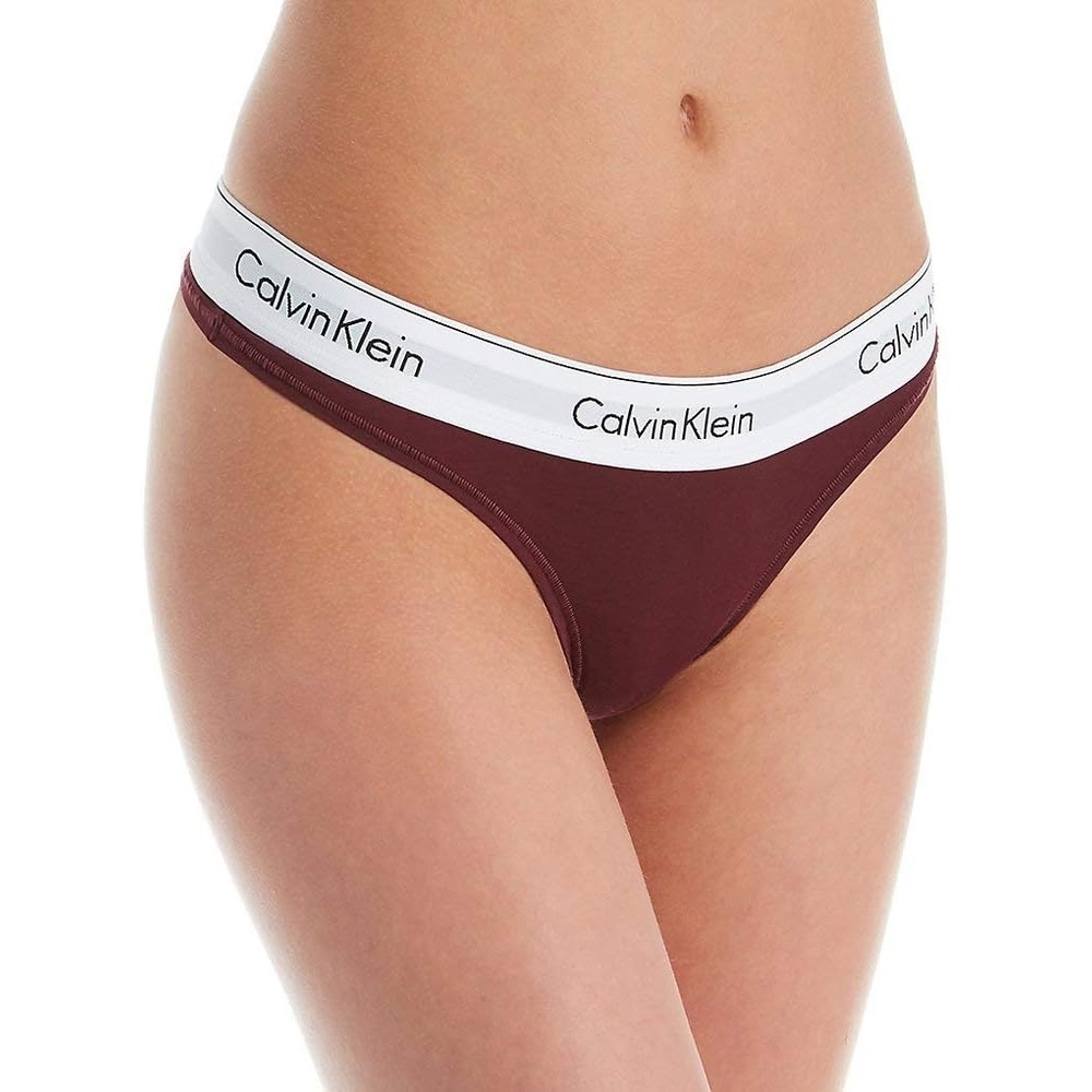 image:imageCalvin Klein Womens Modern Cotton ThongPantyMaroon