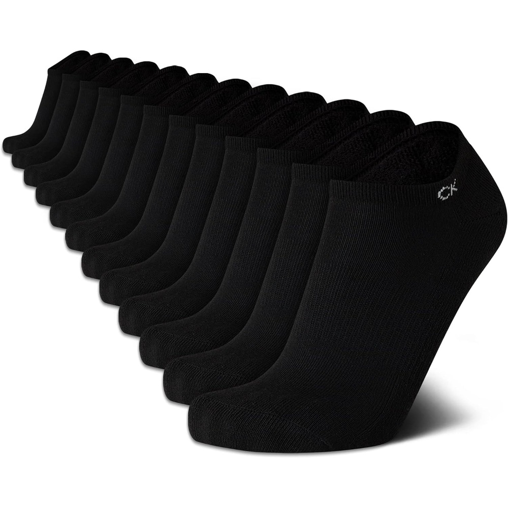 image:imageCalvin Klein Womens No Show Socks 12 Pack Breathable Lightweight Athletic Low Cut Running Socks for WomenAll Black