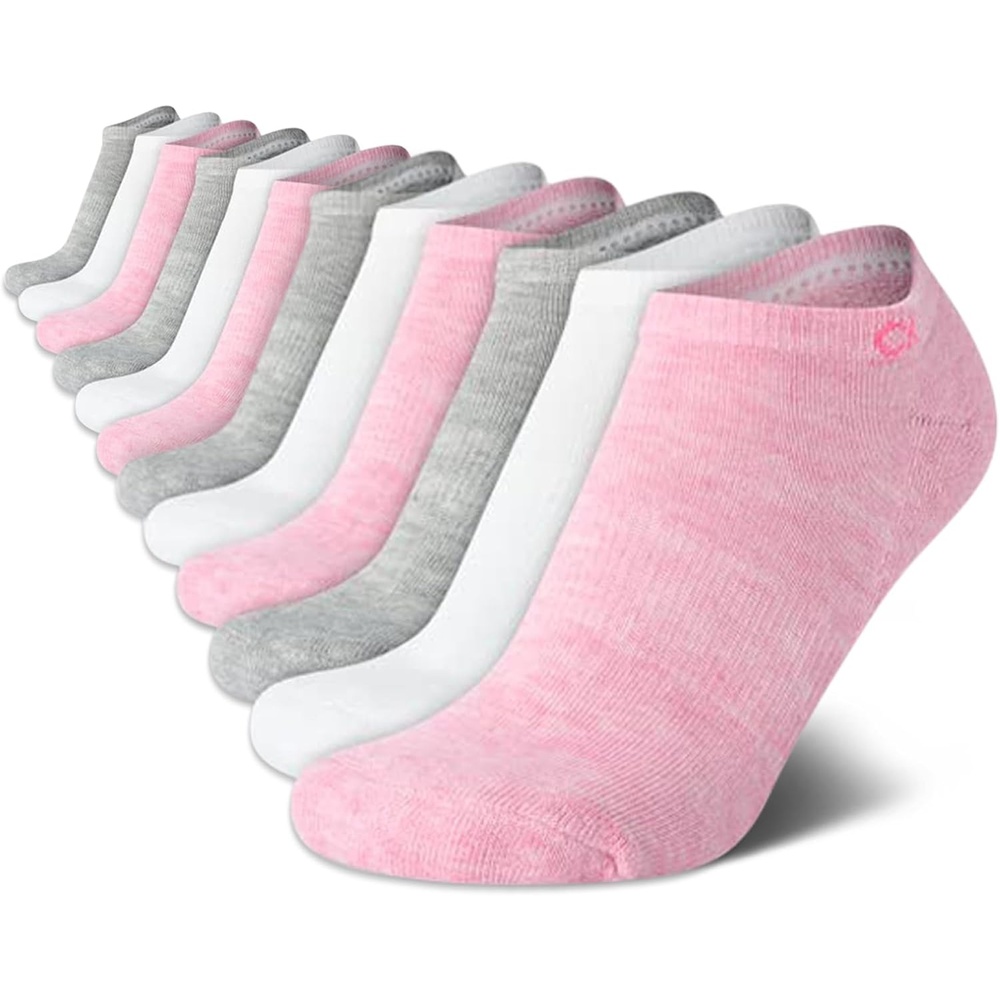 image:imageCalvin Klein Womens No Show Socks 12 Pack Breathable Lightweight Athletic Low Cut Running Socks for WomenPink Multi