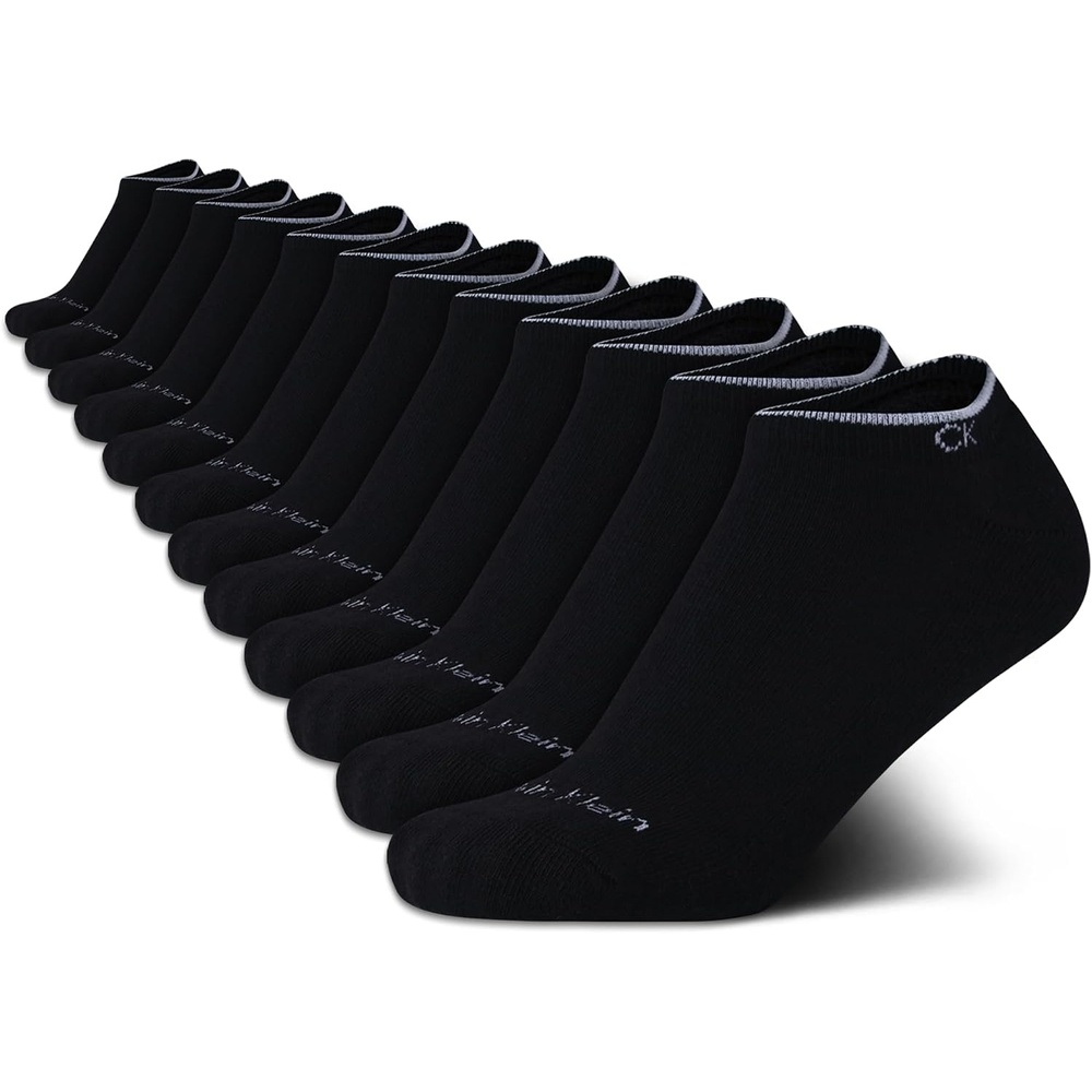 image:imageCalvin Klein Womens No Show Socks 12 Pack Breathable Lightweight Athletic Low Cut Running Socks for WomenPure Black