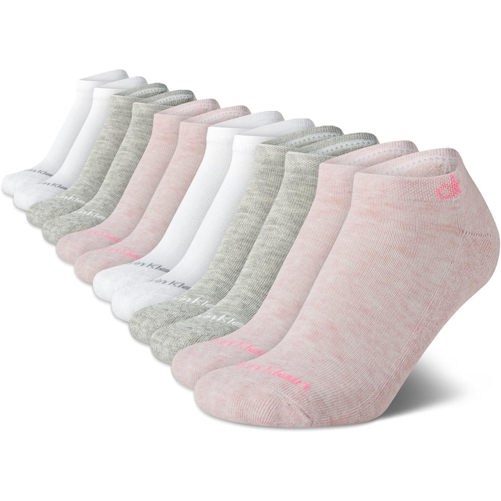 image:imageCalvin Klein Womens No Show Socks 12 Pack Soft Cotton Blend Lightweight Athletic Low Cut Running Socks for WomenAssorted