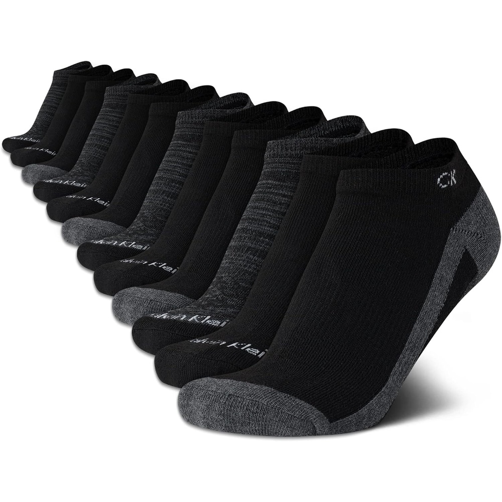 image:imageCalvin Klein Womens No Show Socks 12 Pack Soft Cotton Blend Lightweight Athletic Low Cut Running Socks for WomenBlack Assorted