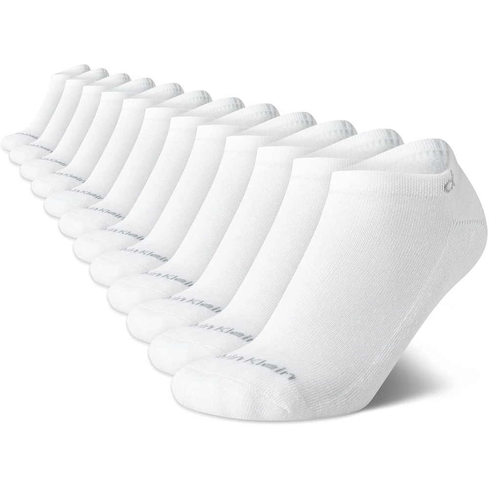 image:imageCalvin Klein Womens No Show Socks 12 Pack Soft Cotton Blend Lightweight Athletic Low Cut Running Socks for WomenWhite