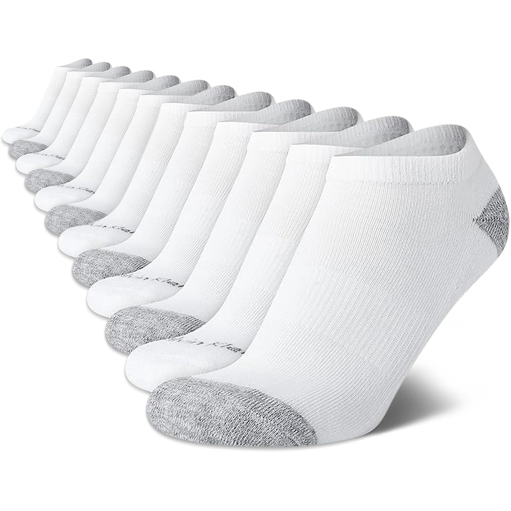 image:imageCalvin Klein Womens No Show Socks 12 Pack Soft Cotton Blend Lightweight Athletic Low Cut Running Socks for WomenWhiteGrey