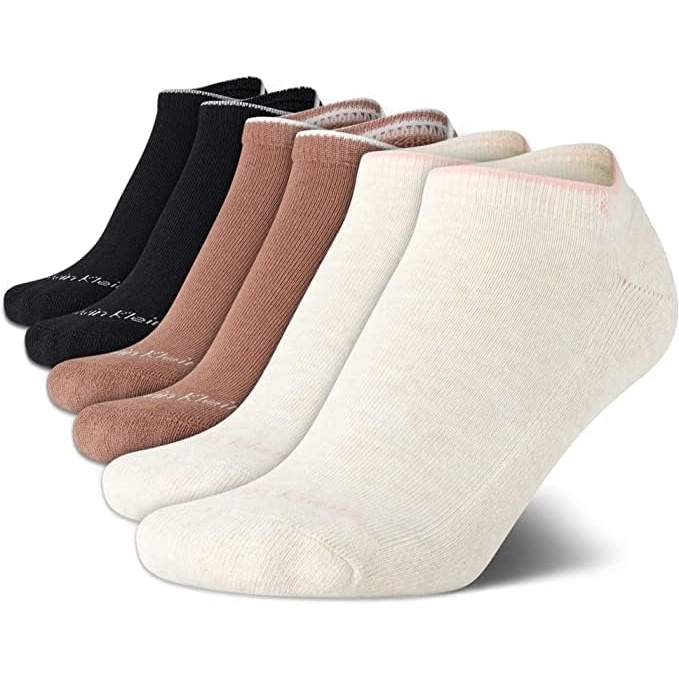 image:imageCalvin Klein Womens No Show Socks 6 Pack Breathable Cotton Blend Athletic Performance Low Cut Running Socks for WomenNeutral Assorted
