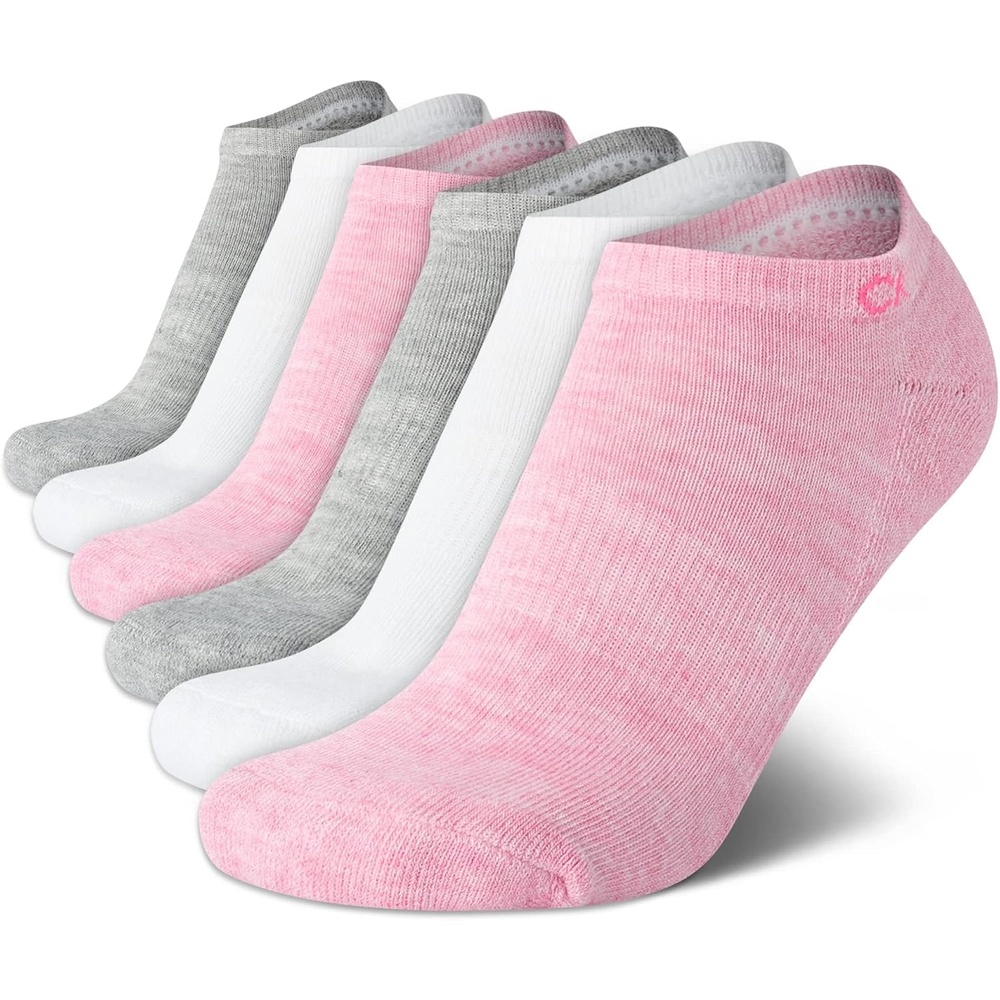 image:imageCalvin Klein Womens No Show Socks 6 Pack Breathable Cotton Blend Athletic Performance Low Cut Running Socks for WomenPink Multi