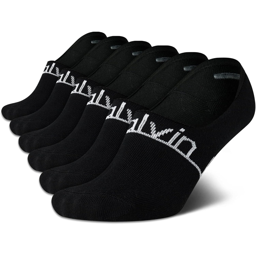 image:imageCalvin Klein Womens No Show Socks 6 Pack Non Slip Heel Lightweight Cotton Blend Invisible Liner Socks for WomenBlack
