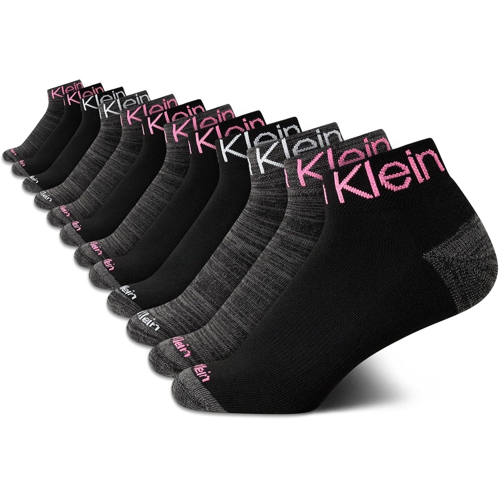 image:imageCalvin Klein Womens Quarter Socks 12 Pack Breathable Cushioned Athletic Ankle Socks for Women for Running and WorkoutBlack Assorted