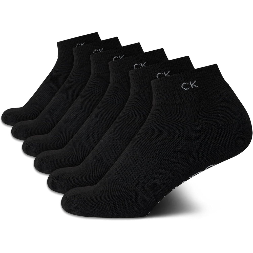 image:imageCalvin Klein Womens Quarter Socks 6 Pack Cushioned Athletic Ankle Socks for Women Womens Sports Socks Size 410All Black