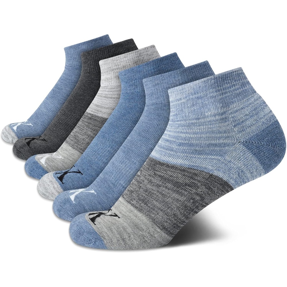 image:imageCalvin Klein Womens Quarter Socks 6 Pack Cushioned Athletic Ankle Socks for Women Womens Sports Socks Size 410Blue Assorted