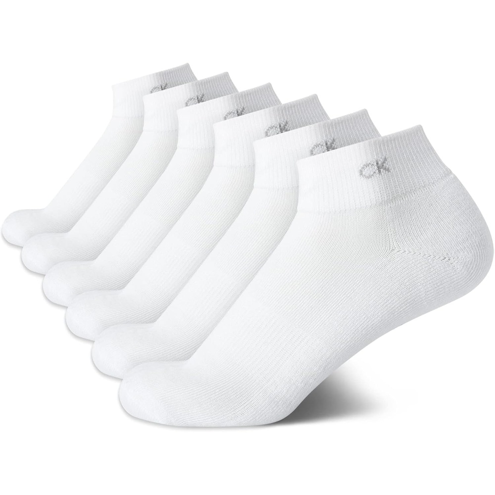image:imageCalvin Klein Womens Quarter Socks 6 Pack Cushioned Athletic Ankle Socks for Women Womens Sports Socks Size 410Pure White