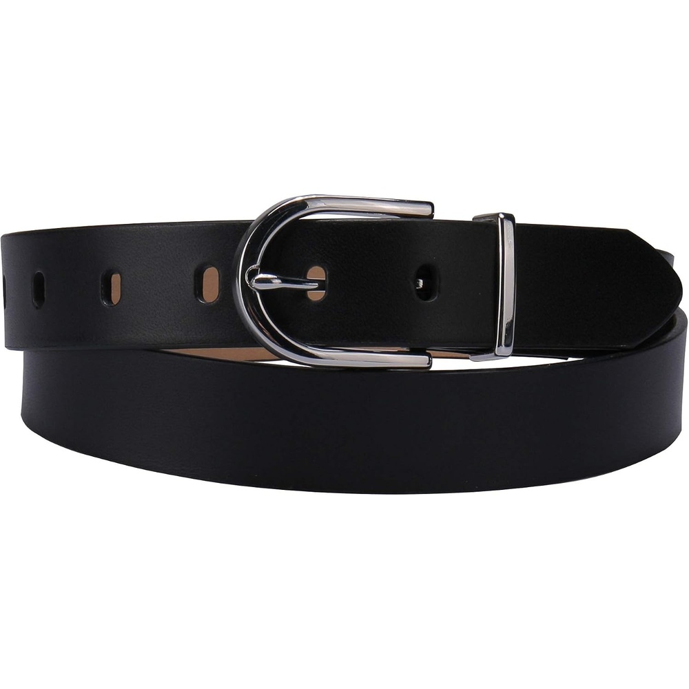 image:imageCalvin Klein Womens Round Buckle Fashion Statement Casual Belt for Jeans TrousersSleek Black
