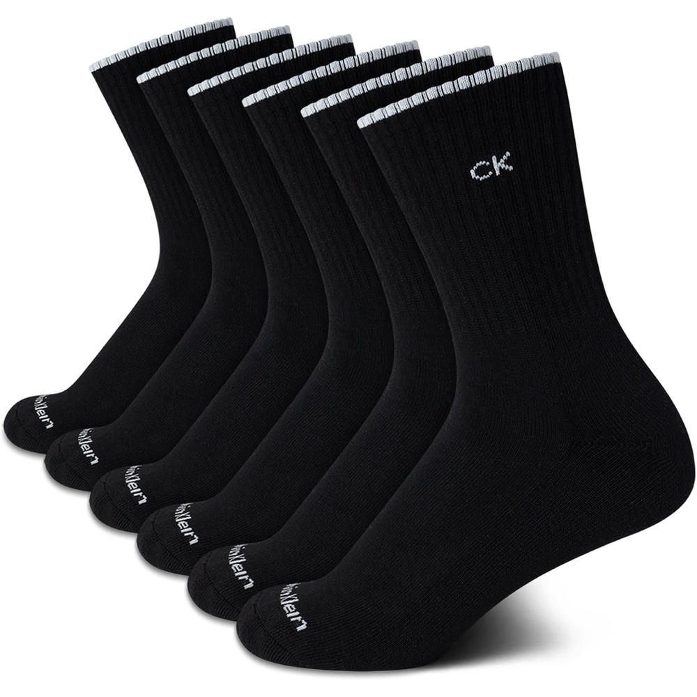 image:imageCalvin Klein Womens Socks Cushion Athletic Crew Socks 6 PackPure Black