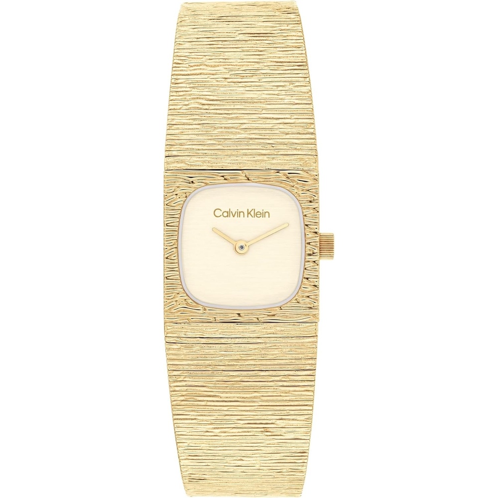 image:imageCalvin Klein Womens Sophisticated Square Quartz Watch  Mini Square Case Mesh Bracelet Textured Dial Water Resistant Up to 30m  JewelryInspired Contemporary Timepiece  Gift for Her 20mmGold Plated