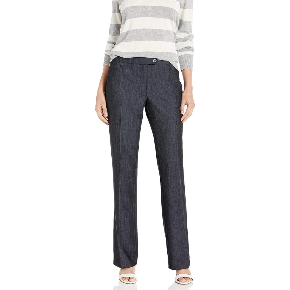 image:imageCalvin Klein Womens Straight Leg Lux Business Pant Standard amp PetiteIndigo