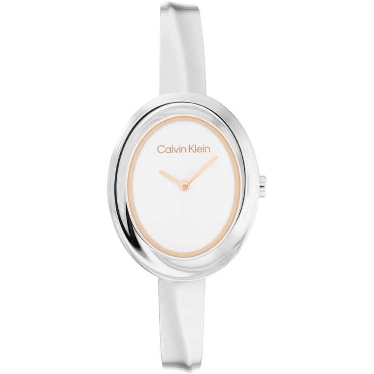 image:imageCalvin Klein Womens Twisted Bezel  24mm 2H Quartz Watch  Adjustable Stainless Steel Bangle  Water Resistance 30 Meters  Premium Fashion for All Occasions  Gift for HerSilver