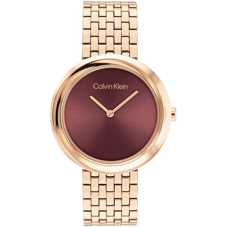 image:imageCalvin Klein Womens Twisted Bezel 34mm 2H Quartz Watch Stainless Steel Bracelet Water Resistance 30 Meters Minimalistic Style Premium Fashion Gift for HerMauve
