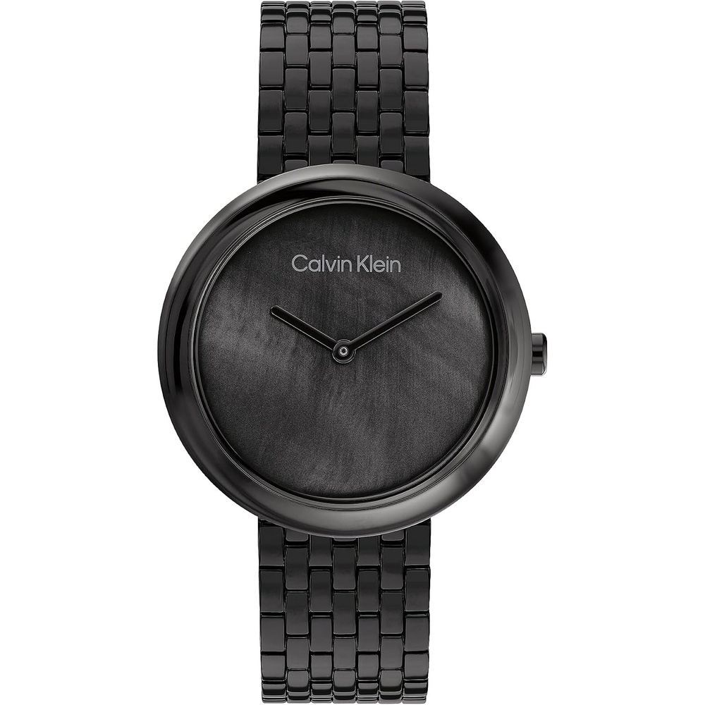 image:imageCalvin Klein Womens Twisted Bezel 34mm 2H Quartz Watch Stainless Steel Bracelet Water Resistance 30 Meters Minimalistic Style Premium Fashion Gift for HerBlack Mother of Pearl