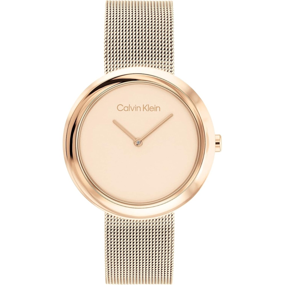 image:imageCalvin Klein Womens Twisted Bezel 34mm 2H Quartz Watch Stainless Steel Bracelet Water Resistance 30 Meters Minimalistic Style Premium Fashion Gift for HerRose Gold