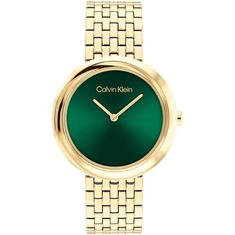image:imageCalvin Klein Womens Twisted Bezel 34mm 2H Quartz Watch Stainless Steel Bracelet Water Resistance 30 Meters Minimalistic Style Premium Fashion Gift for HerGreen
