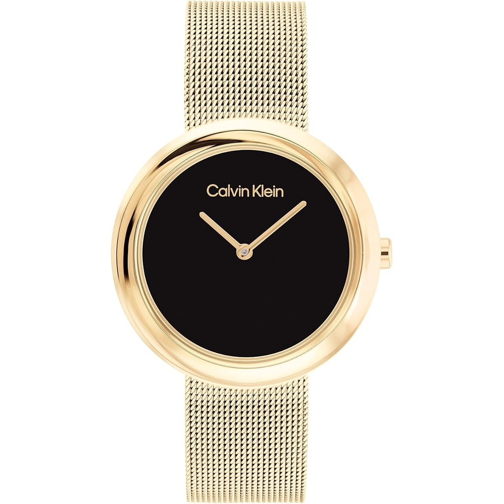 image:imageCalvin Klein Womens Twisted Bezel 34mm 2H Quartz Watch Stainless Steel Bracelet Water Resistance 30 Meters Minimalistic Style Premium Fashion Gift for HerBlack Gold