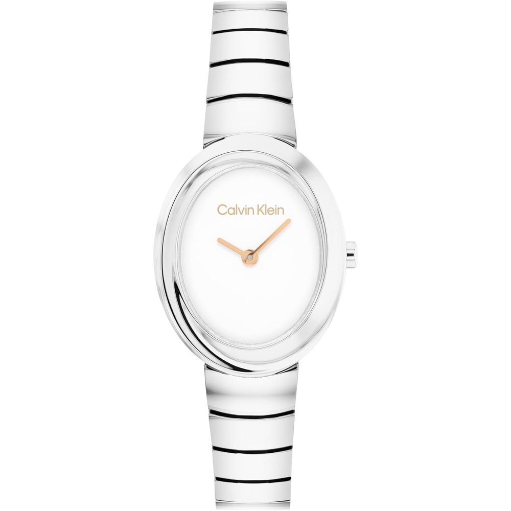 image:imageCalvin Klein Womens Twisted Bezel Quartz Watch  Bracelet Small Case Water Resistant Up to 30m  Modern Versatile Timepiece  Gift for Her 24mmSilver