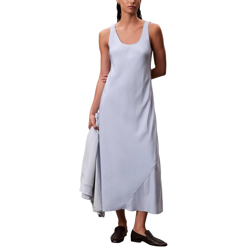 image:imageCalvin Klein Womens Viscose Twill Midi Slip DressKentucky Blue