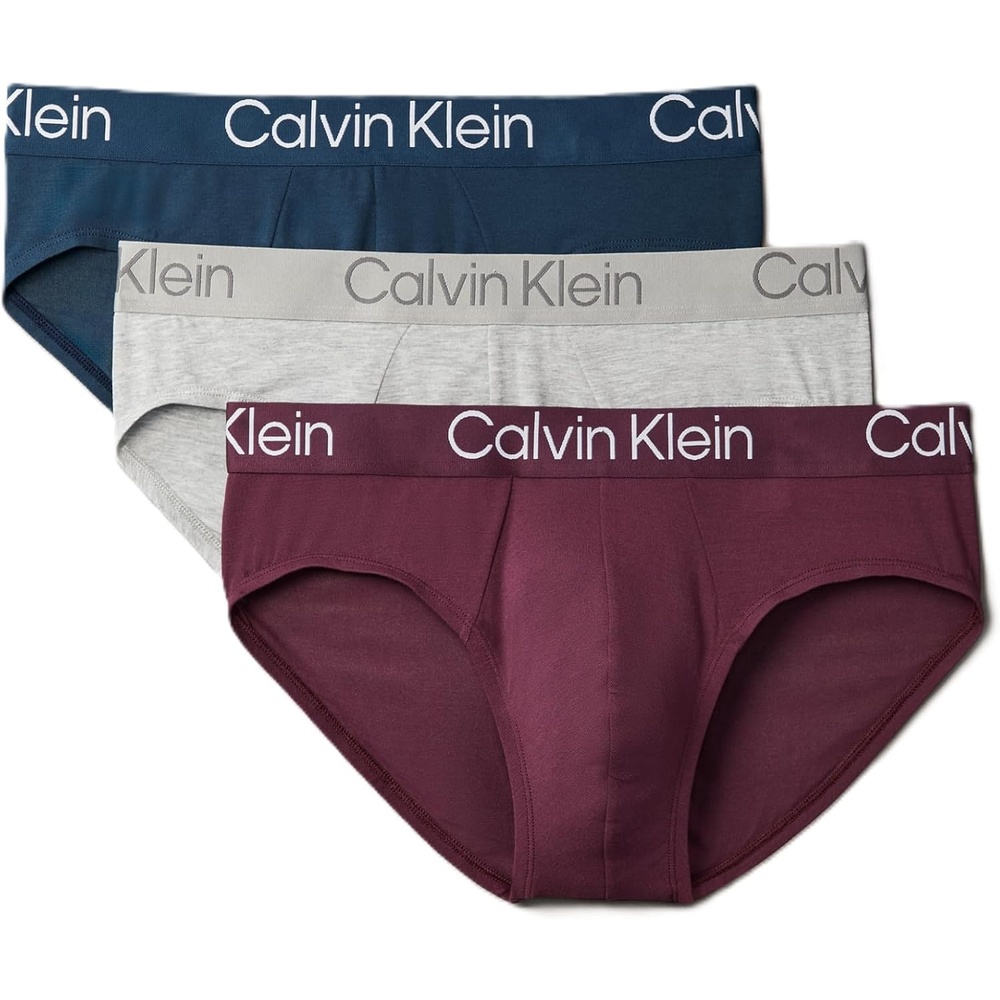 image:imageCalvin Klein mens Ultra Soft Modern Modal Hip BriefGrey Heather  Navy Stone  Mauve Wine