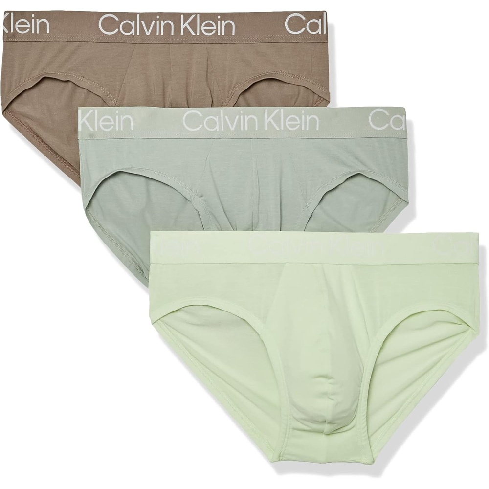 image:imageCalvin Klein mens Ultra Soft Modern Modal Hip BriefNatural Gray  Spring Onion  Frosted Fern