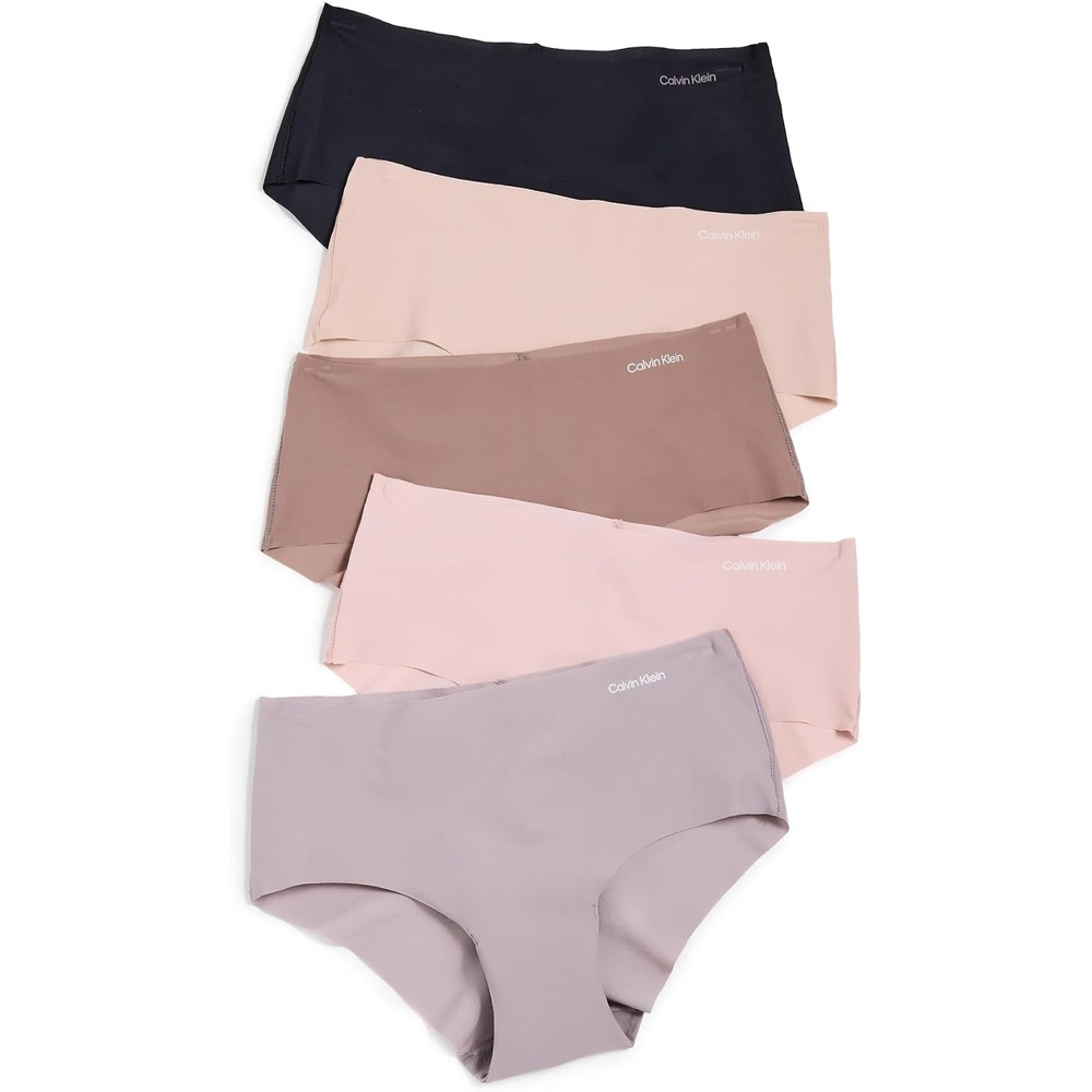image:imageCalvin Klein womens Invisibles Seamless Hipster Panties MultipackBlackCavernstoneGrey SandSubduedCedar