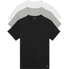 Black  Grey Heather  White Vneck