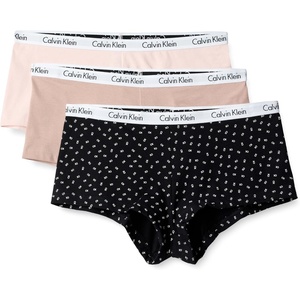 Calvin Klein Carousel Logo Cotton Stretch Boyshort Panties, 3 Pack(Nymphs Thigh/Cedar/New All Caps Ck Confetti Black)