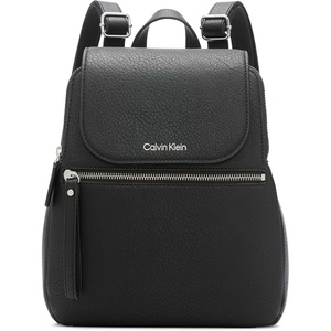 Calvin Klein Elaine Bubble Lamb Novelty Key Item Flap Backpack(Black/Silver Combo)