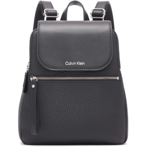 Calvin Klein Elaine Bubble Lamb Novelty Key Item Flap Backpack(Black/Silver Hampton Pebble)