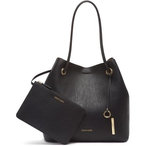 Calvin Klein Gabrianna Bubble Lamb North/South Key Item Tote(Black)