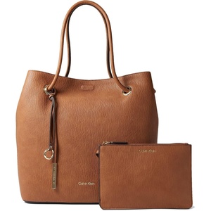 Calvin Klein Gabrianna Bubble Lamb North/South Key Item Tote(Caramel)