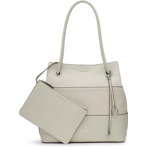 Calvin Klein Gabrianna Bubble Lamb North/South Key Item Tote(Cherub White Mixed)
