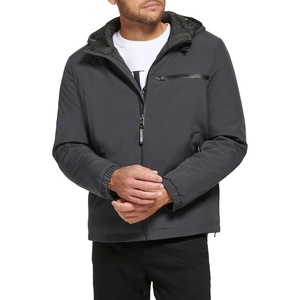 Calvin Klein Men’s Hooded Windbreaker(Classic Hooded Iron)
