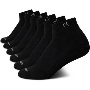 Calvin Klein Quarter Socks for Women – 6 Pack Cushioned Ankle Socks – Quarter Cut, Breathable, Lightweight, Athletic Design(Black)