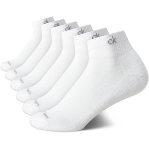Calvin Klein Quarter Socks for Women – 6 Pack Cushioned Ankle Socks – Quarter Cut, Breathable, Lightweight, Athletic Design(White)