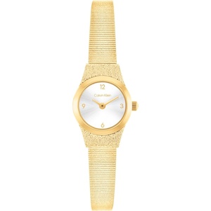 Calvin Klein Women’s CK Contemporary 2H Quartz Watch – Mini Round Case, Mesh Bracelet – Modern, Minimalist Style – Gift for Her 18mm(Gold Plated)