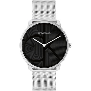 Calvin Klein Women’s CK Iconic – 35mm 2H Quartz Watch – Stainless Steel Mesh Bracelet – Water Resistance 30 Meters – Premium Fashion Timepiece for Everyday Style – Gift for Her(Silver/Black Grid)