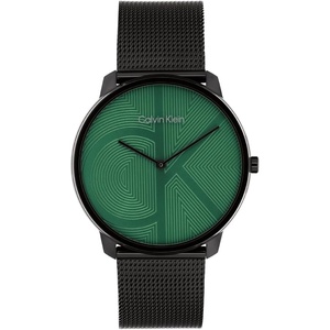 Calvin Klein Women’s CK Iconic – 35mm 2H Quartz Watch – Stainless Steel Mesh Bracelet – Water Resistance 30 Meters – Premium Fashion Timepiece for Everyday Style – Gift for Her(Black/Green)