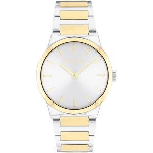 Calvin Klein Women’s CK Linear Elegance – 32mm 2H Quartz Slim Watch – Stainless Steel Bracelet – Premium Fashion Timepiece for All Occasions – Gift for Her(Two Tone)