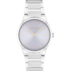 Calvin Klein Women’s CK Linear Elegance – 32mm 2H Quartz Slim Watch – Stainless Steel Bracelet – Premium Fashion Timepiece for All Occasions – Gift for Her(Purple)