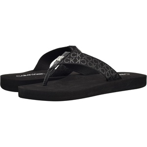Calvin Klein Women’s Caluha Flip Flop(Black Logo 001)