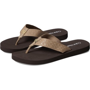 Calvin Klein Women’s Caluha Flip Flop(Taupe Logo)